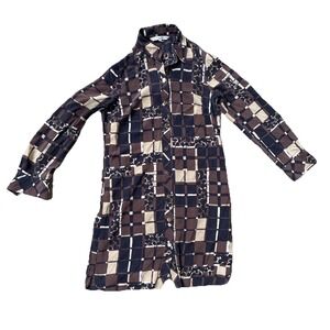 Women's Trina Turk Tunic‎ Dress Blouse Silk Geometric Print Size 4